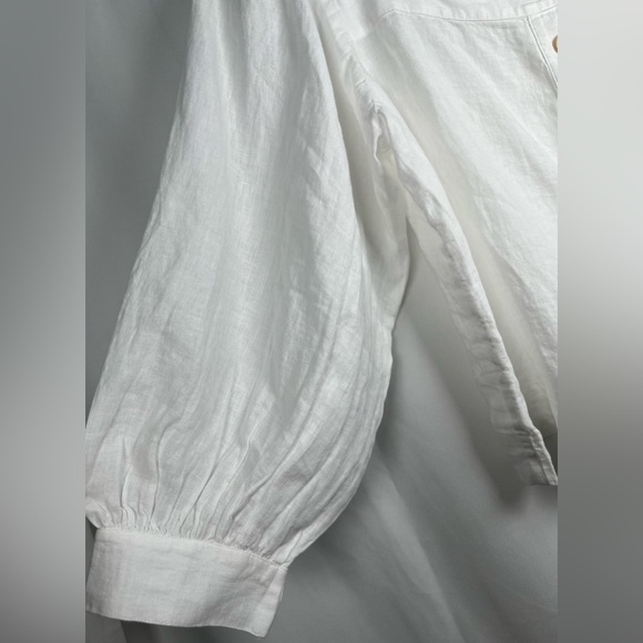 J.CREW  Size  XXL  Squareneck Button-Up top  100% Linen  White - Picture 13 of 16